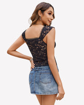 Lace Tops V Neck Crop Y2k Shirt